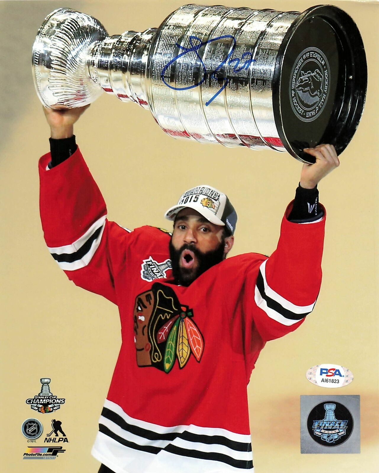 Johnny Oduya signed 8x10 photo PSA/DNA Chicago Blackhawks Autographed