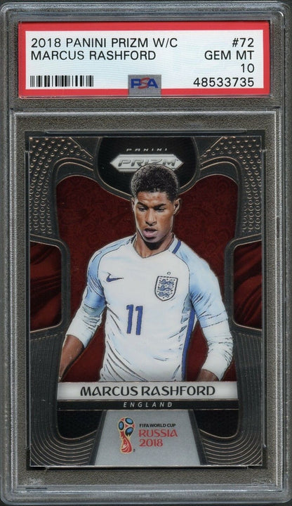 2018 Panini Prizm World Cup #72 Marcus Rashford Prizm PSA 10 Gem Mint