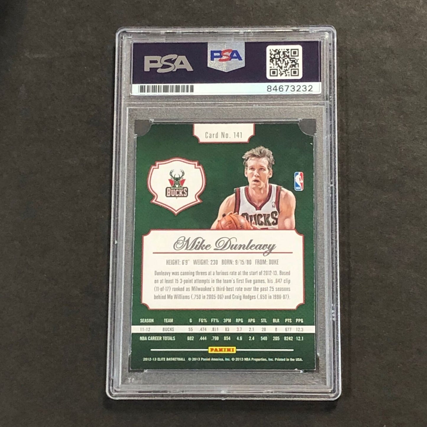 2012-13 Panini Elite #141 Mike Dunleavy Signed Card PSA/DNA Slabbed Bucks