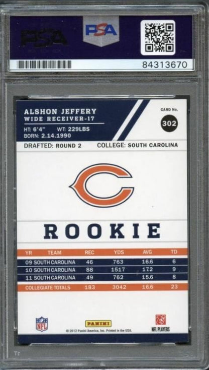 2012 Score #302 Alshon Jeffery Signed Card PSA Slabbed Auto RC