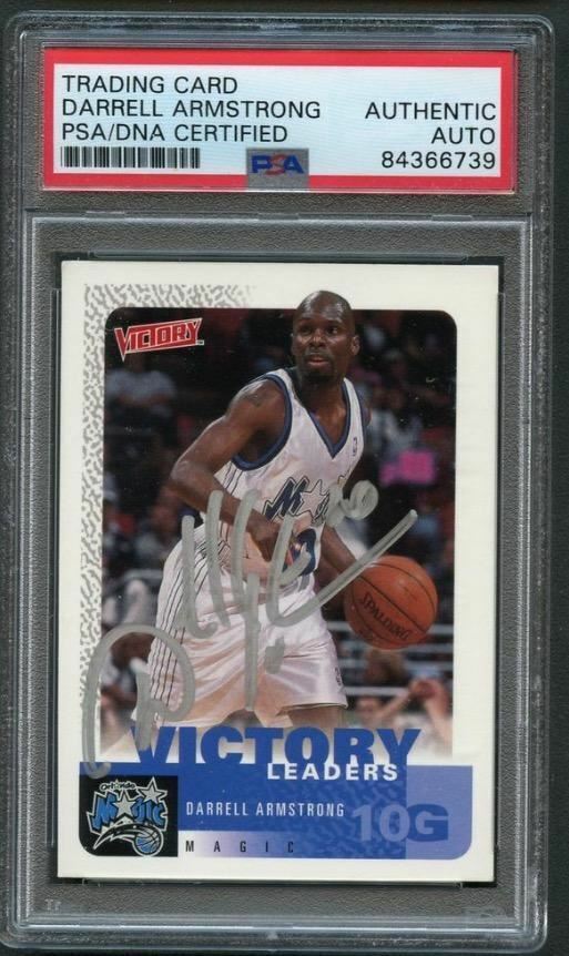 2000-01 Upper Deck Victory #250 Darrell Armstrong Signed Card AUTO PSA Slabbed M