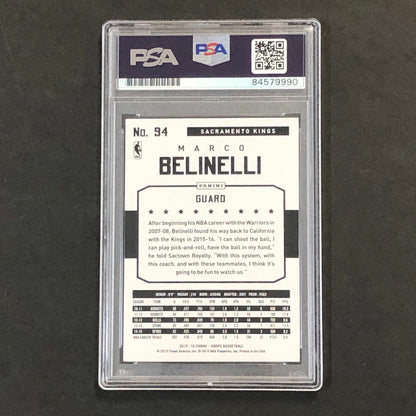 2015-16 NBA Hoops #94 Marco Belinelli Signed Card PSA Slabbed Kings