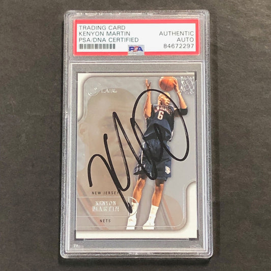 2003-04 Fleer Basketball #35 Kenyon Martin Signed Card AUTO PSA Slabbed New Jers