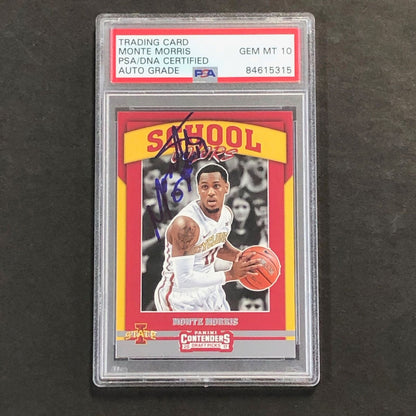 2017-18 Contenders Draft Picks School Colors #30 Monte Morris Signed Card AUTO 1