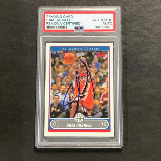 2005-06 Topps #130 Sam Cassell Signed Card PSA Slabbed Clippers