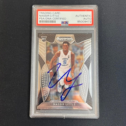 2019 Panini Prizm Draft Picks #90 NASSIR LITTLE Signed Rookie Card AUTO PSA Slab