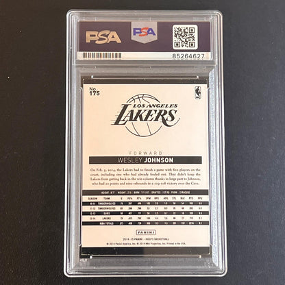 2014-15 Panini NBA Hoops #175 Wesley Johnson Signed Card Auto PSA Slabbed Lakers