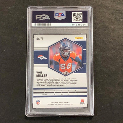 2021 Panini Mosaic #71 Vonn Miller Signed Card AUTO PSA Slabbed Broncos