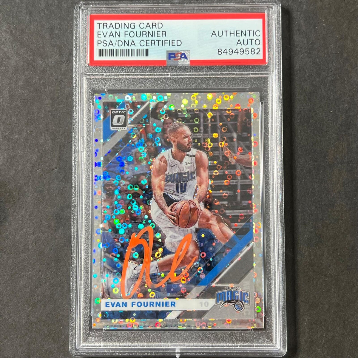 2019-20 Panini Donruss #15 Evan Fournier Signed Card AUTO GRADE PSA Slabbed