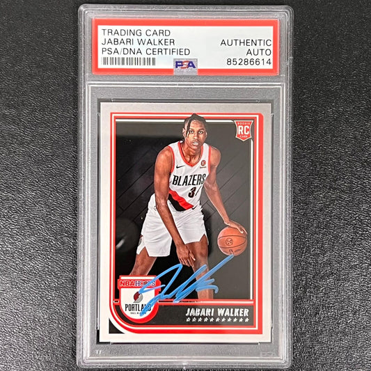 2022-23 Panini Hoops #273 Jabari Walker Signed Card AUTO PSA Slabbed RC Trail Bl