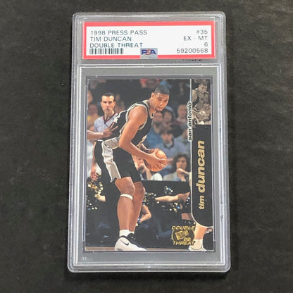 1998 Press Pass #35 Tim Duncan PSA 6 EX-MT Double Threat