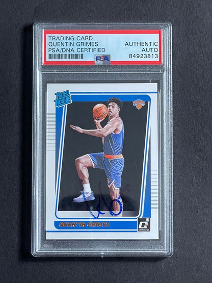 2021-22 Panini Donruss Rated Rookie #216 Quentin Grimes Signed Card PSA Slabbed