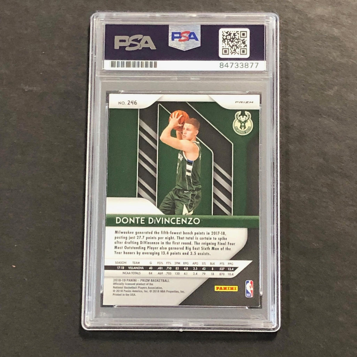 2018-19 Panini Prizm #246 DONTE DIVINCENZO Signed Card AUTO 10 PSA/DNA Slabbed R
