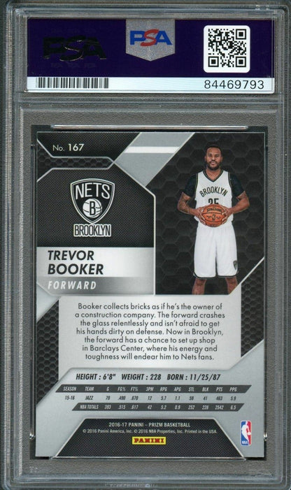 2016-17 Panini Prizm #167 Trevor Booker Signed AUTO PSA Slabbed Nets