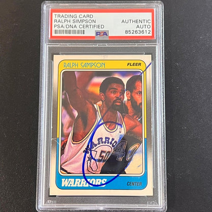 1988-89 Fleer #49 Ralph Sampson Signed Card AUTO PSA Slabbed Warriors