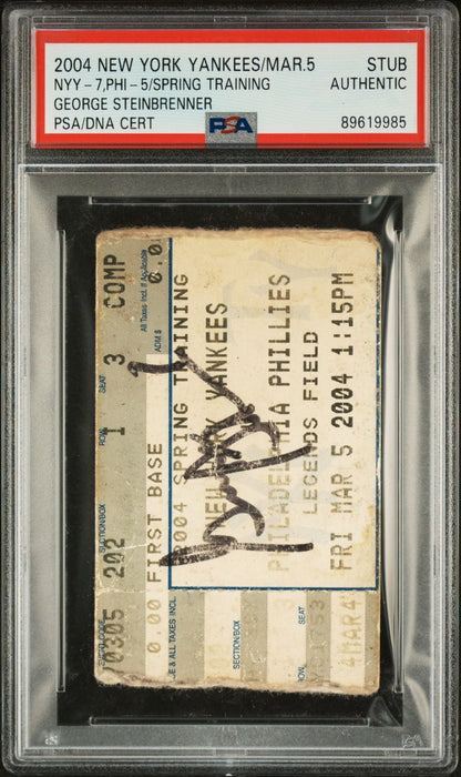 George Steinbrenner signed Ticket Stub PSA/DNA New York Yankees autographed Spri