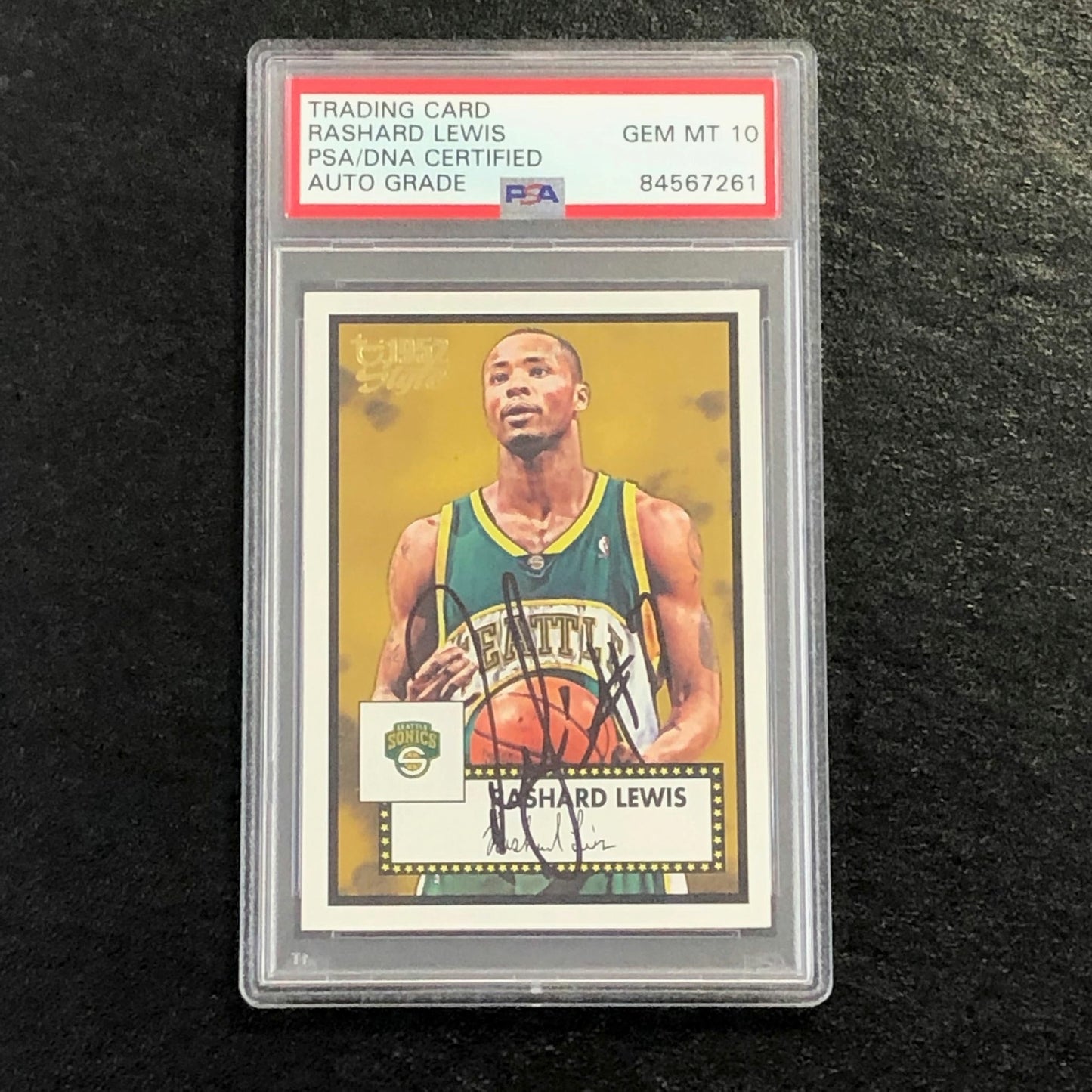 2005-06 Topps 1952 Style #95 Rashard Lewis Signed Card AUTO 10 PSA/DNA Slabbed S