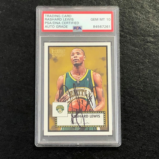 2005-06 Topps 1952 Style #95 Rashard Lewis Signed Card AUTO 10 PSA/DNA Slabbed S