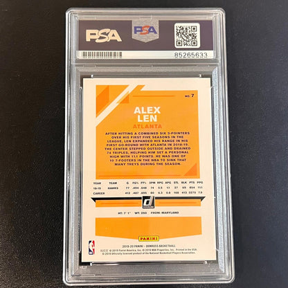 2019-20 Panini Donruss Basketball #7 Alex Len Signed Card AUTO PSA Slabbed Hawks