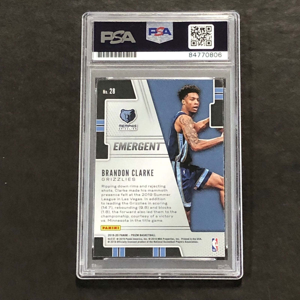 2019-20 Panini Prizm Emergent #28 Brandon Clarke Signed Card AUTO PSA Slabbed RC