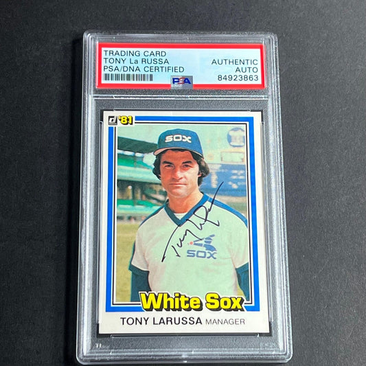 1981 Donruss #402 Tony La Russa Signed Card Auto PSA Slabbed White Sox