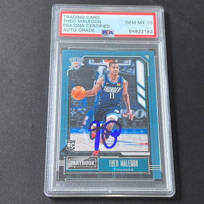 2020-21 Panini Playbook #175 Theo Maledon Signed Card AUTO 10 PSA Slabbed RC Thu