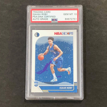 2019-20 Panini NBA Hoops #234 Isaiah Roby Signed Card AUTO GRADE 10 PSA Slabbed
