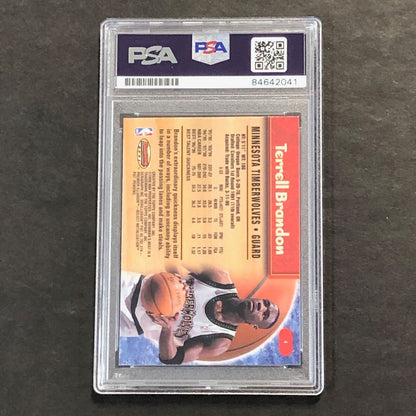 1999 Bowman Best #4 Terrell Brandon Signed Card AUTO PSA/DNA Slabbed Bucks