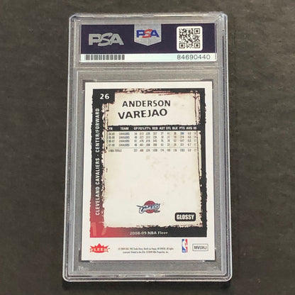 2008-09 NBA Fleer #26 Anderson Varejao Signed Card AUTO PSA Slabbed Cavaliers