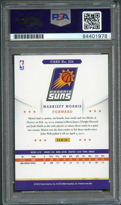 2011-2012 NBA Hoops #234 Markieff Morris Signed Card AUTO PSA Slabbed Suns