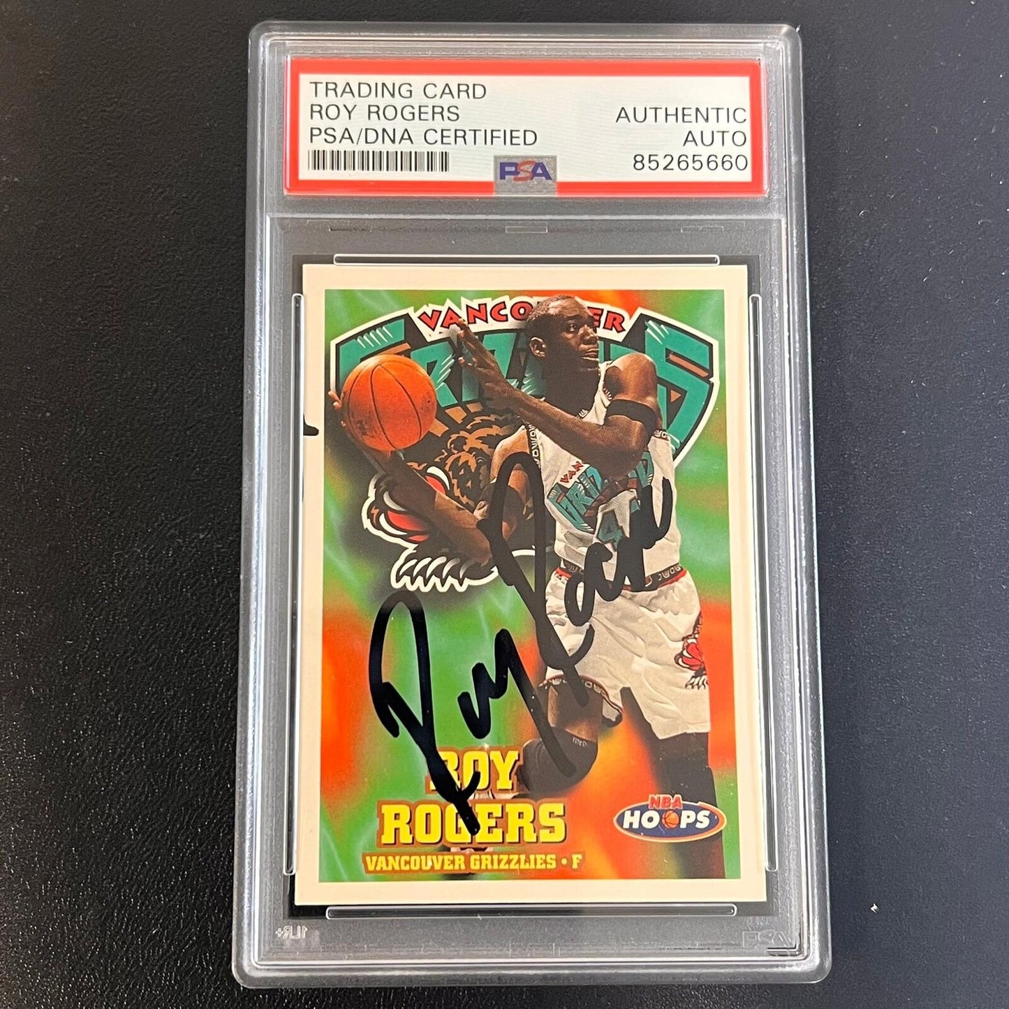 1997-98 NBA Hoops #158 ROY ROGERS signed card PSA/DNA Vancouver Grizzlies Slabbe