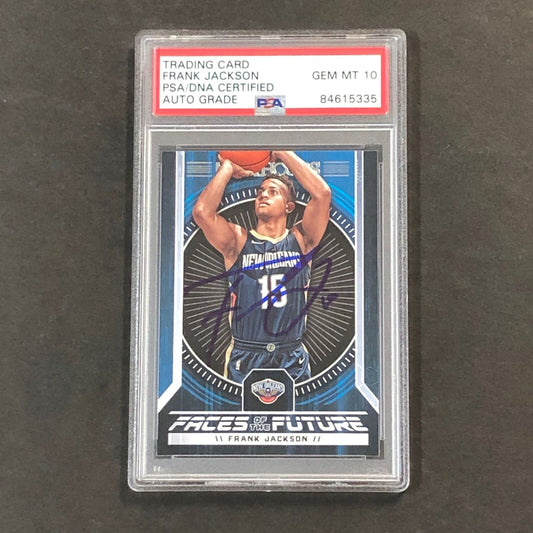 2017-18 NBA Hoops Faces of the Future #14 Frank Jackson Signed Card AUTO 10 PSA