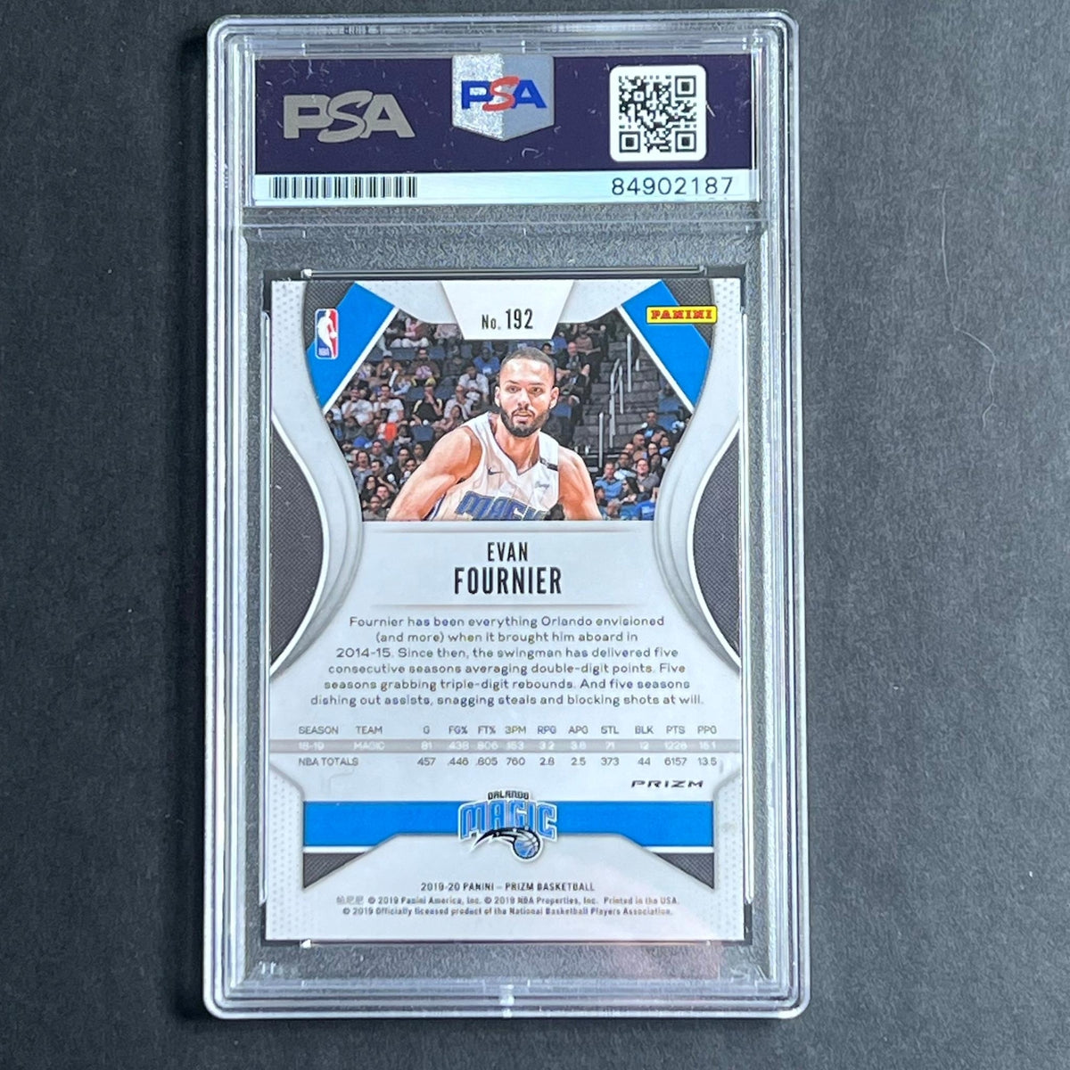 2019-20 Panini Prizm #192 Evan Fournier Signed Card AUTO PSA Slabbed Magic