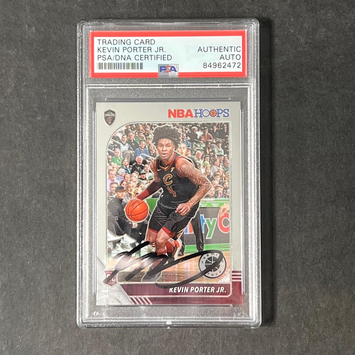 2019-20 Panini Hoops Premium Stock #225 Kevin Porter Jr. Signed Card PSA Slabbed