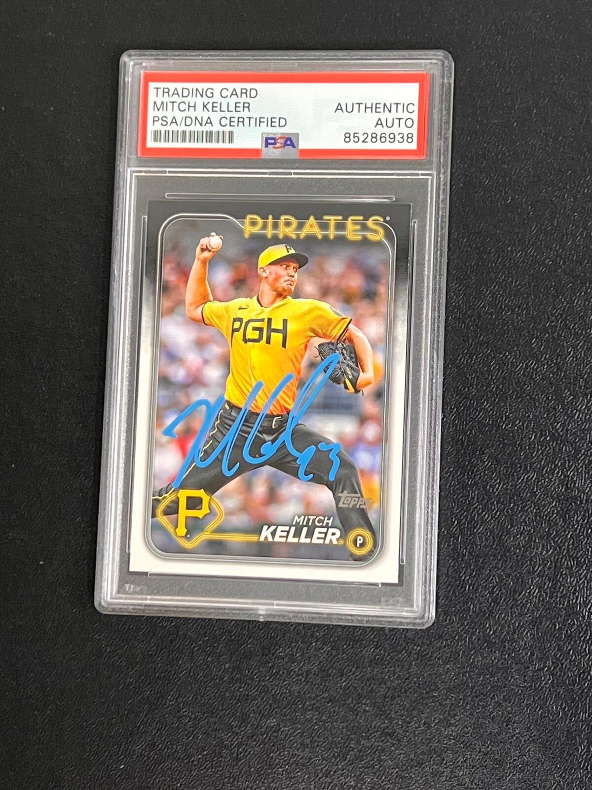 2024 Topps Series One #230 Mitch Keller Signed Card PSA/DNA Authenticated Slabbe