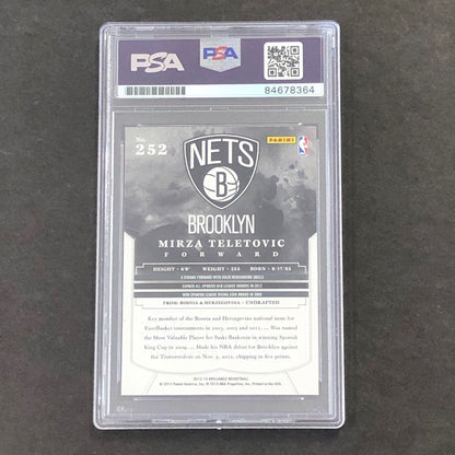2012-13 Panini Brilliance #252 Mirza Teletovic Signed Card PSA Slabbed Nets