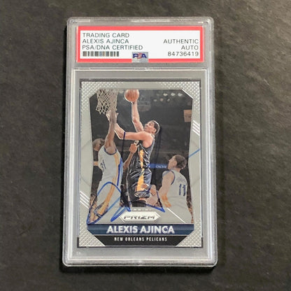 2015-16 Panini Prizm #107 Alexis Ajinca Signed Card AUTO PSA Slabbed Pelicans