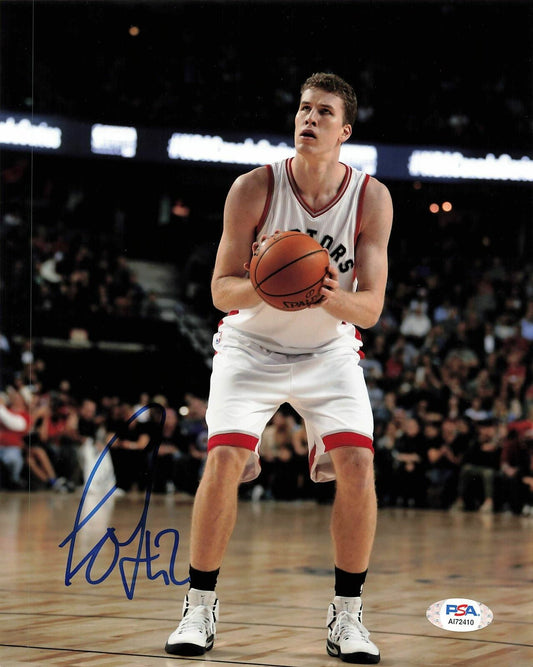 JAKOB POELTL signed 8x10 photo PSA/DNA Toronto Raptors Autographed