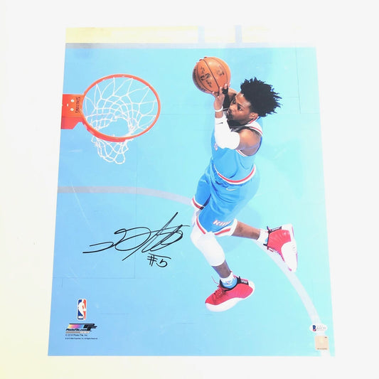 De'Aaron Fox Signed 16x20 photo BAS Beckett Sacramento Kings Autographed