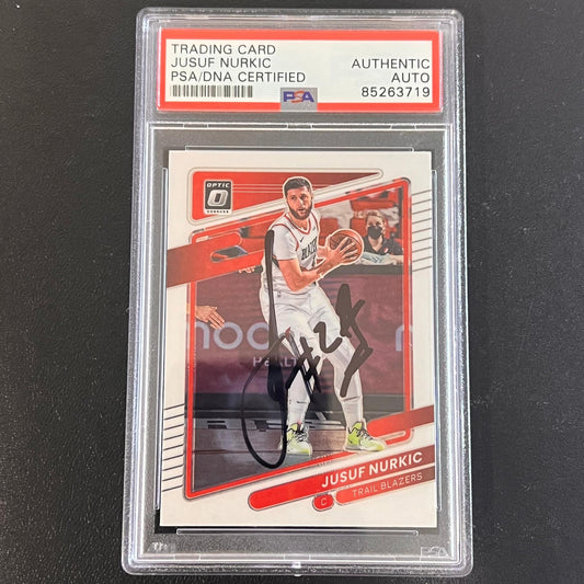 2021-22 Panini Donruss Optic #52 Jusuf Nurkic Signed AUTO PSA Slabbed Trail Blaz