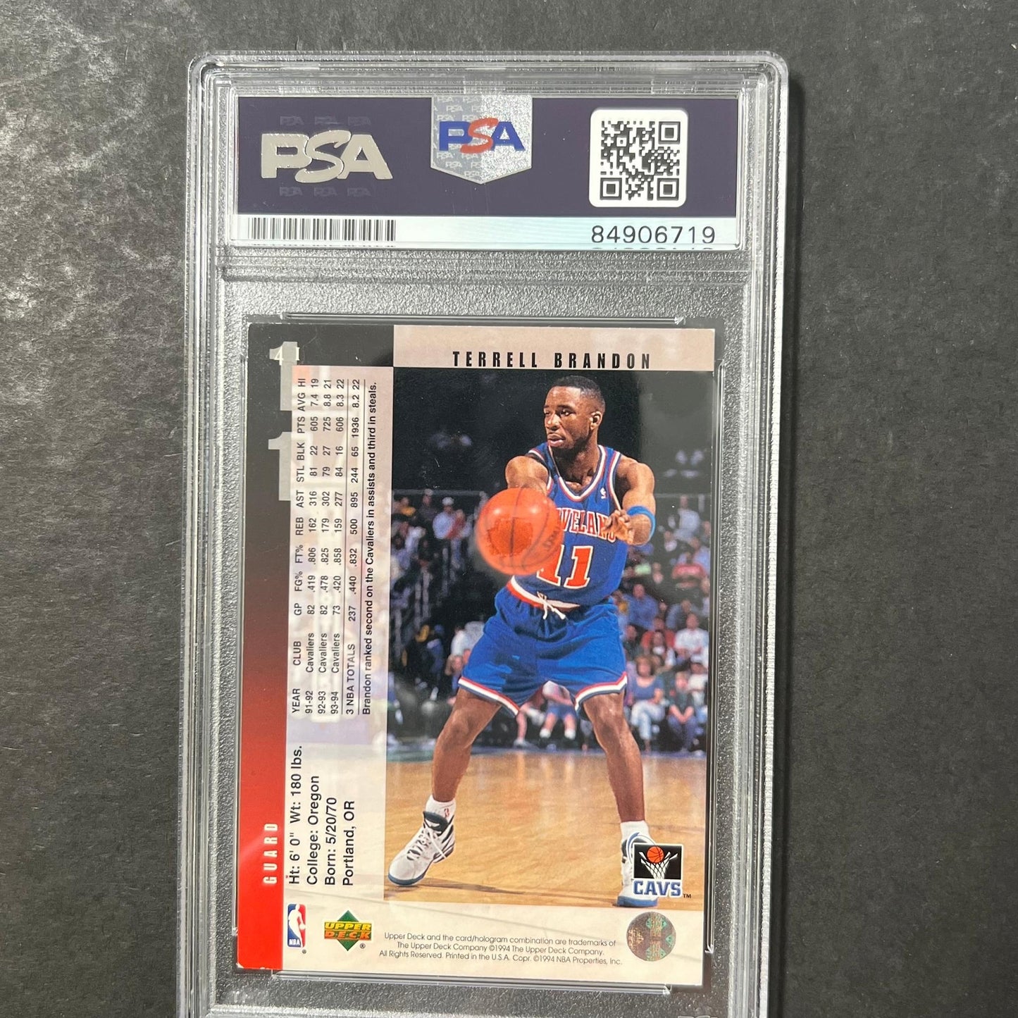 1994-95 Upper Deck #41 Terrell Brandon Signed Card AUTO PSA/DNA Slabbed Cavalier