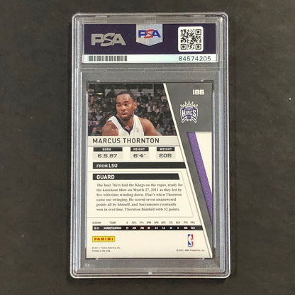 2010-11 Panini Season Update #186 Marcus Thornton Signed Card AUTO PSA Slabbed K