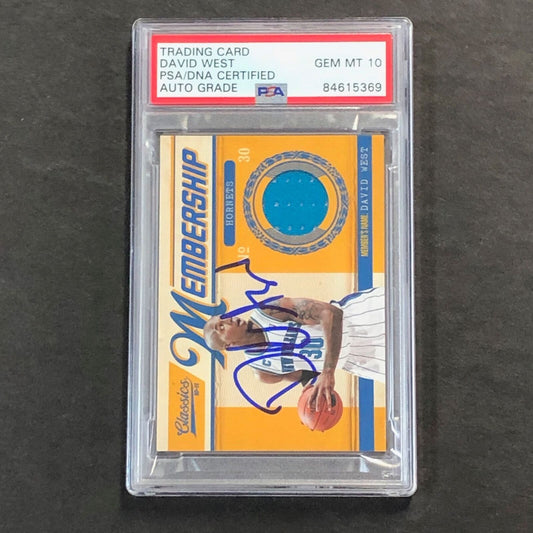 2010-11 Classics Membership #32 David West Signed Relic Card AUTO 10 PSA Slabbed