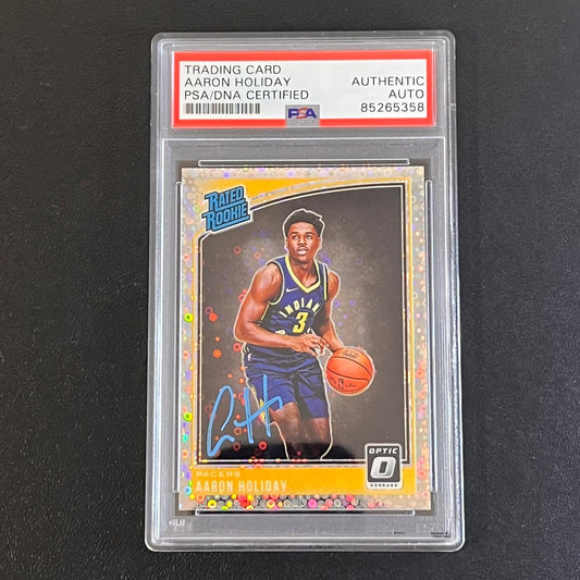 2018-19 Donruss Rated Rookie #176 AARON HOLIDAY Signed Rookie Card AUTO PSA Slab