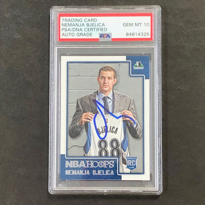 2015-16 NBA Hoops #284 Nemanja Bjelica Signed Card AUTO 10 PSA/DNA Slabbed RC Ti