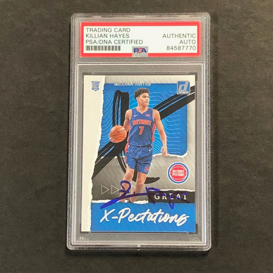 2020-21 Donruss Great X-Pectation #7 Killian Hayes Signed Card AUTO PSA Slabbed