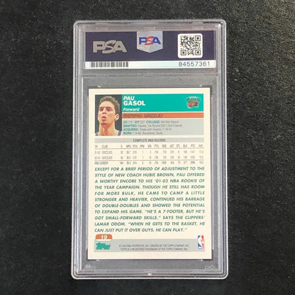 2003-04 Topps Basketball #19 Pau Gasol Signed Card AUTO PSA Slabbed Grizzlies