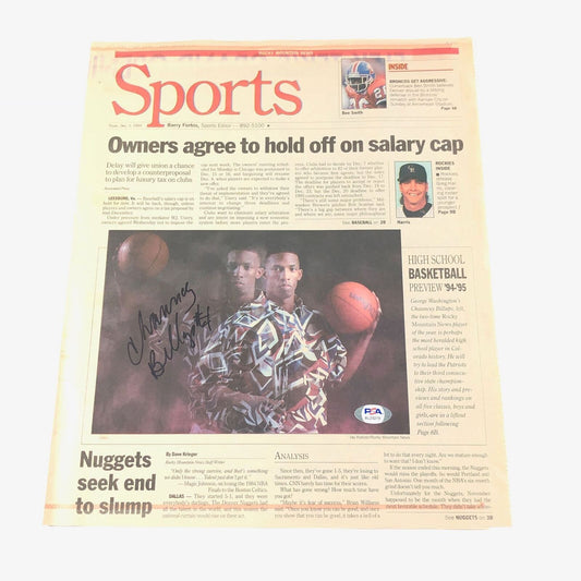 Chauncey Billups signed Newspaper PSA/DNA Nuggets Rocky Mountain News