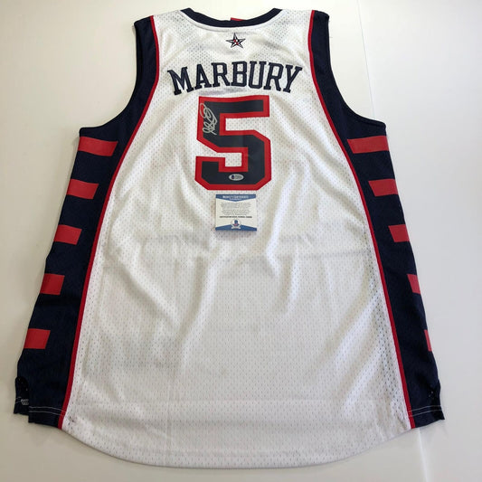 Stephon Marbury signed jersey BAS Beckett New York Knicks Autographed Team USA