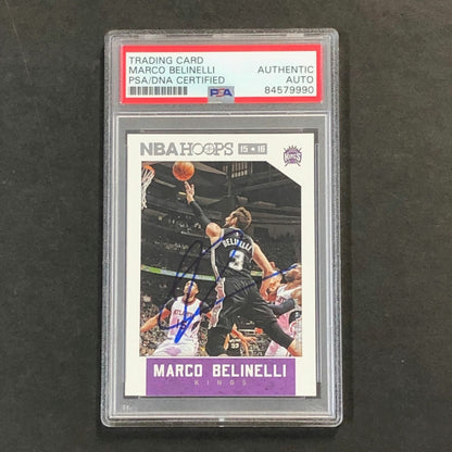 2015-16 NBA Hoops #94 Marco Belinelli Signed Card PSA Slabbed Kings